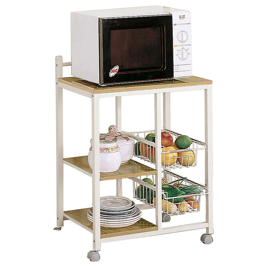 Kelvin Kitchen Cart in Natural Brown - Coaster Furniture