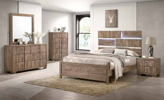B095 79” Light Brown Elm Bedroom Set 63”
