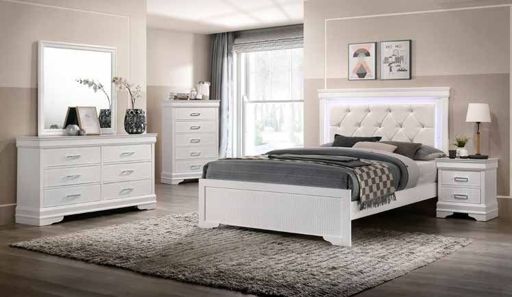 B3719 80” White Bedroom Set 64”