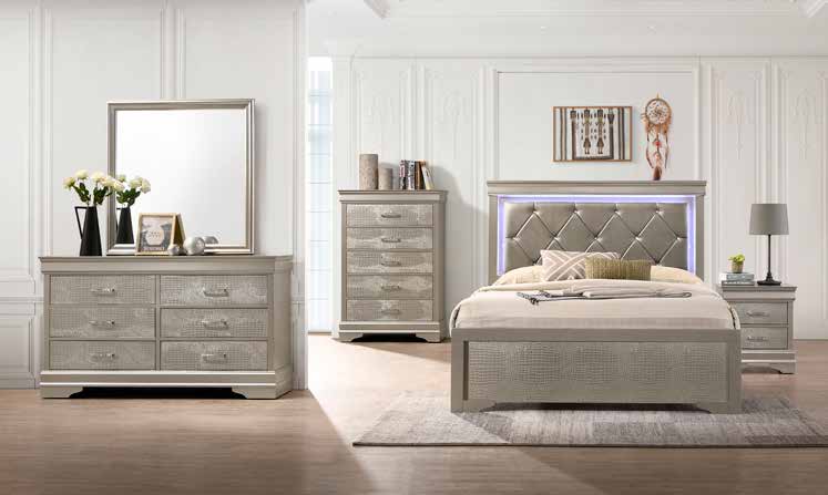 B3739 80” Champagne Bedroom Set 64”