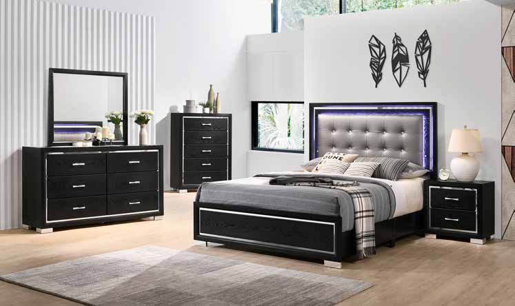 B380 80” Black Bedroom Set 64”