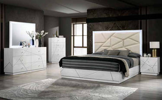 B401 79” Hi Gloss White Bedroom Set