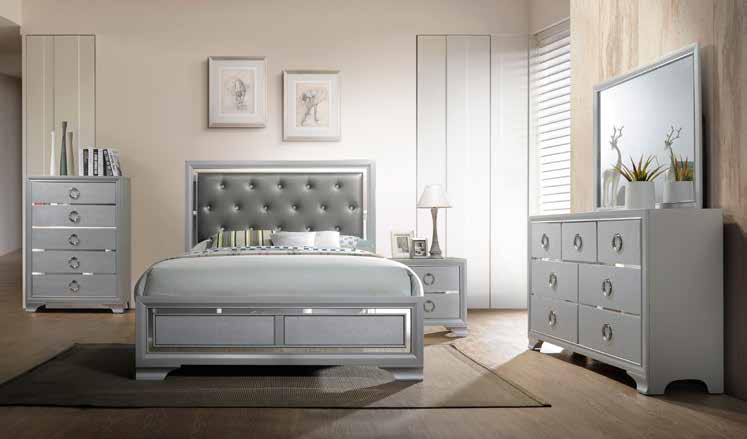 B530 80” Silver Bedroom Set 64”