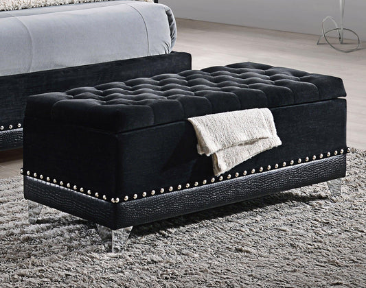 Barzini Storage Bench in Black - Coaster Furniture