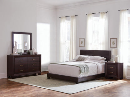 Dorian Bed 4-Piece Set in Dark Cocoa