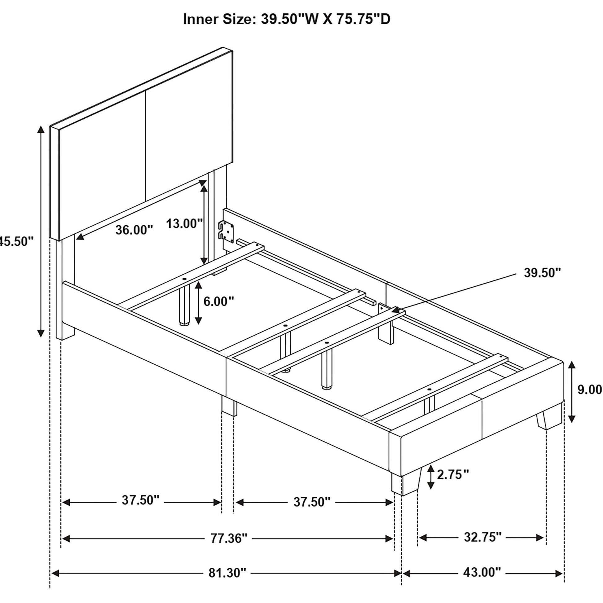 Dorian Twin Bed - Brown