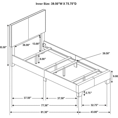 Dorian Twin Bed - Brown