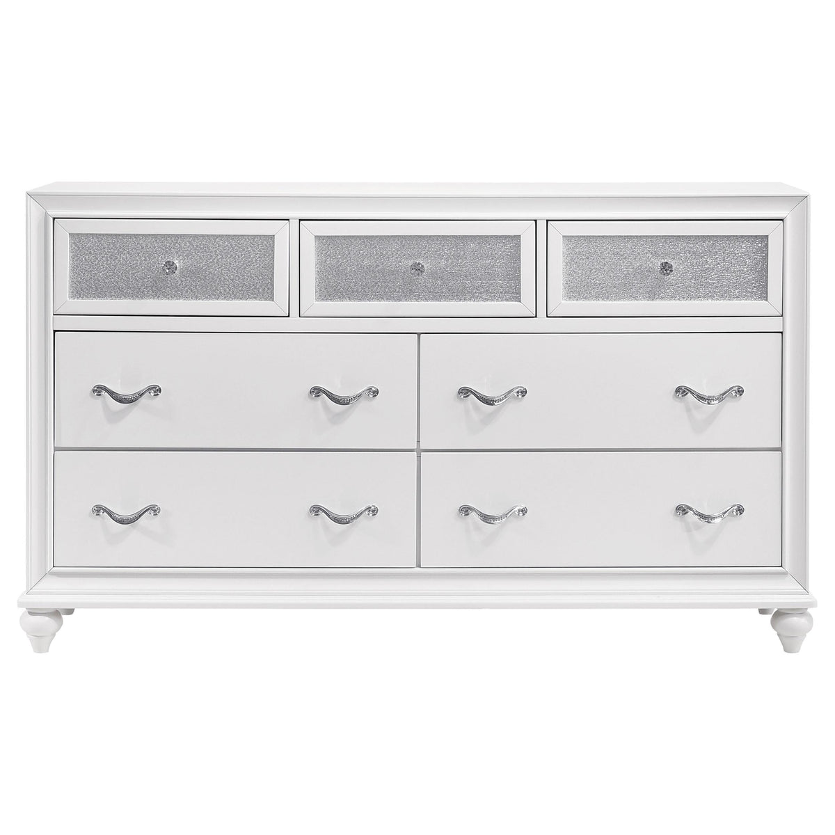 Barzini Eastern King Bed 5-Piece Set in White - Coaster Furniture