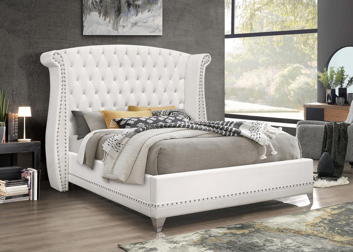Barzini E King Bed in White - Coaster Furniture