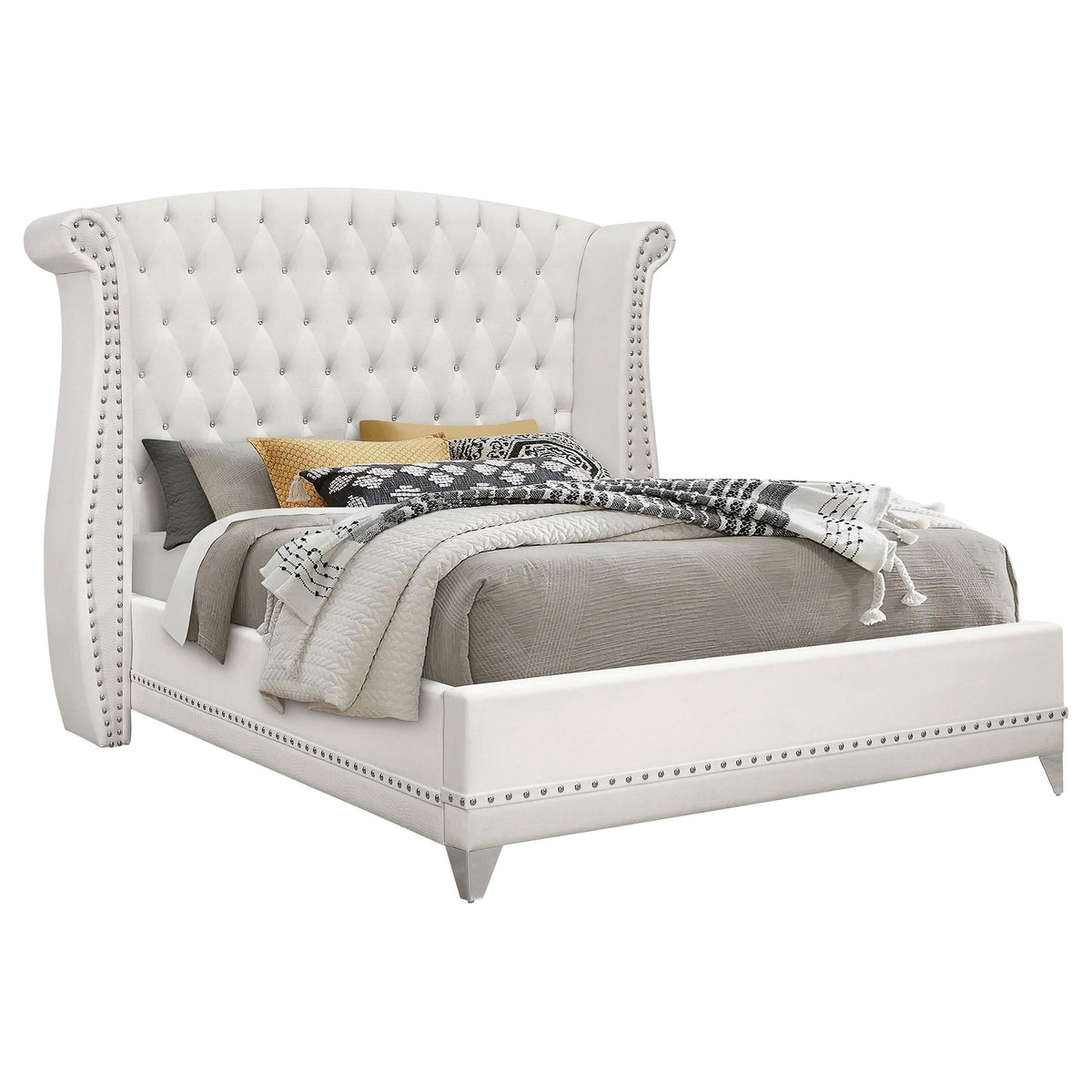 Barzini E King Bed in White - Coaster Furniture