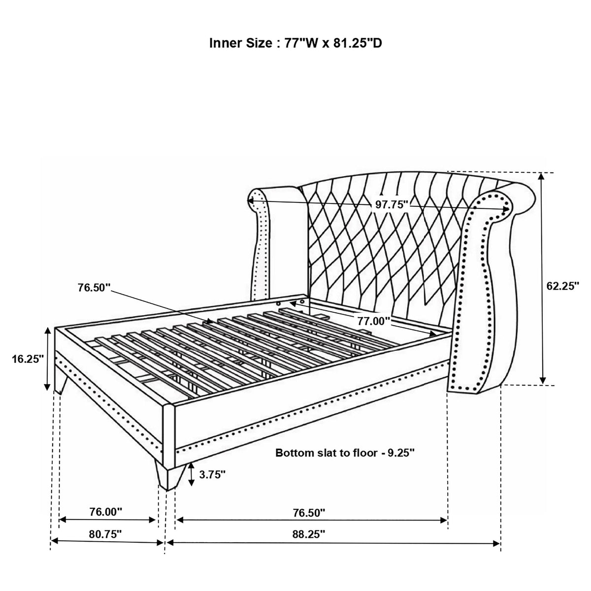 Barzini E King Bed in White - Coaster Furniture