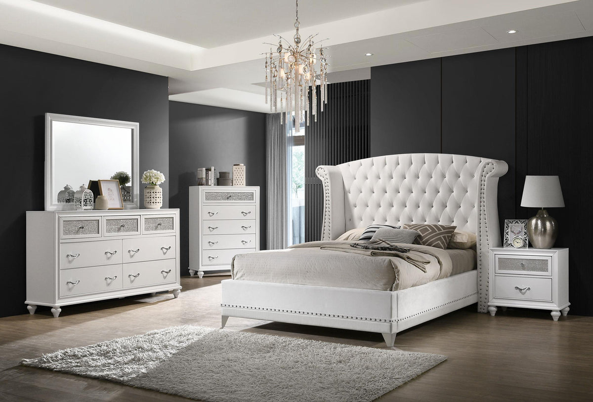 Barzini E King Bed in White - Coaster Furniture