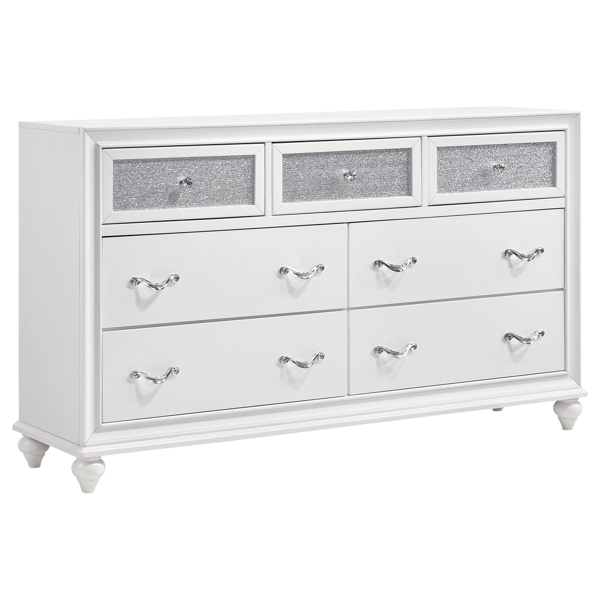 Barzini Queen Bed 5-Piece Set in White - Coaster Furniture