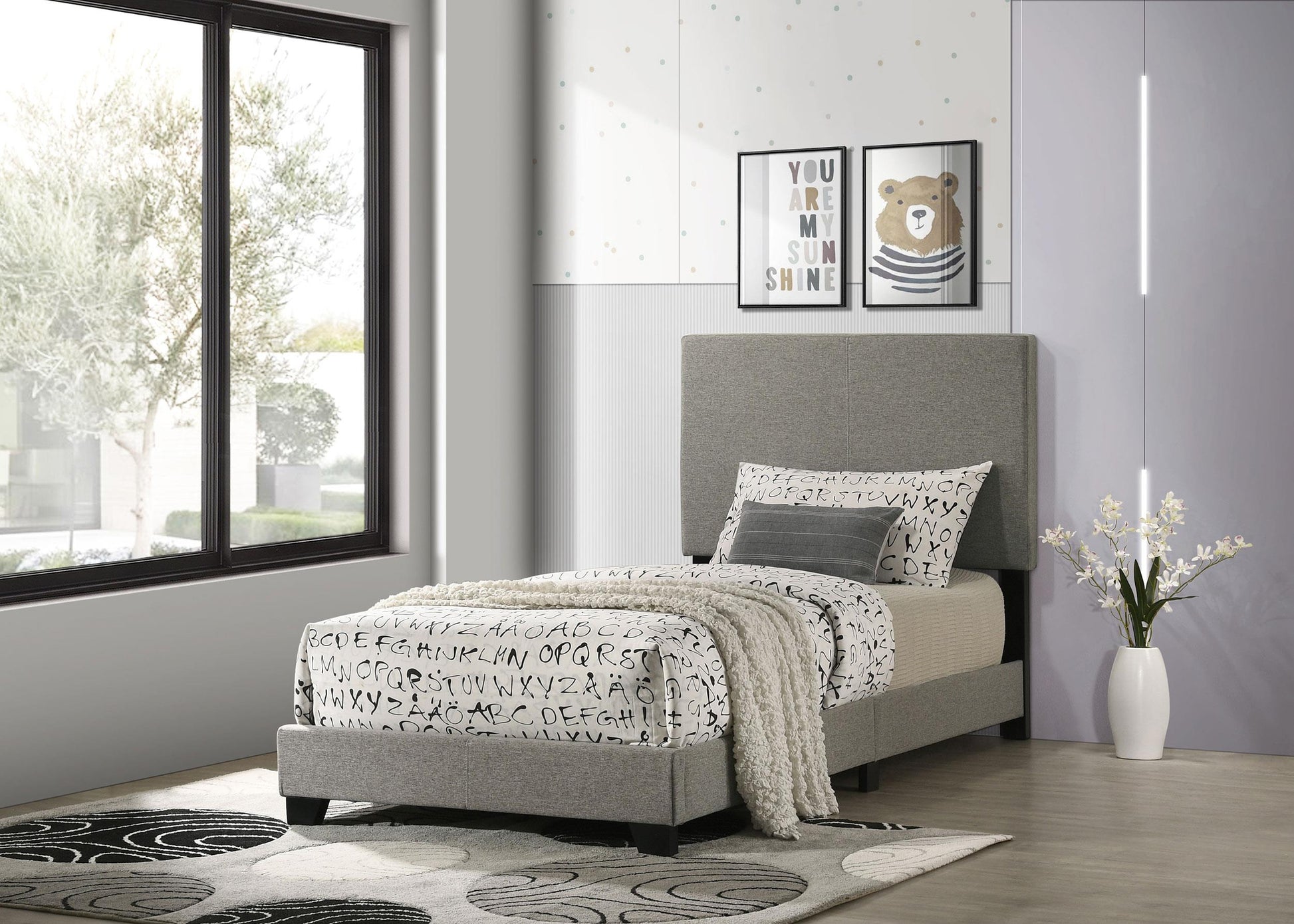 Dorian Twin Bed - Taupe