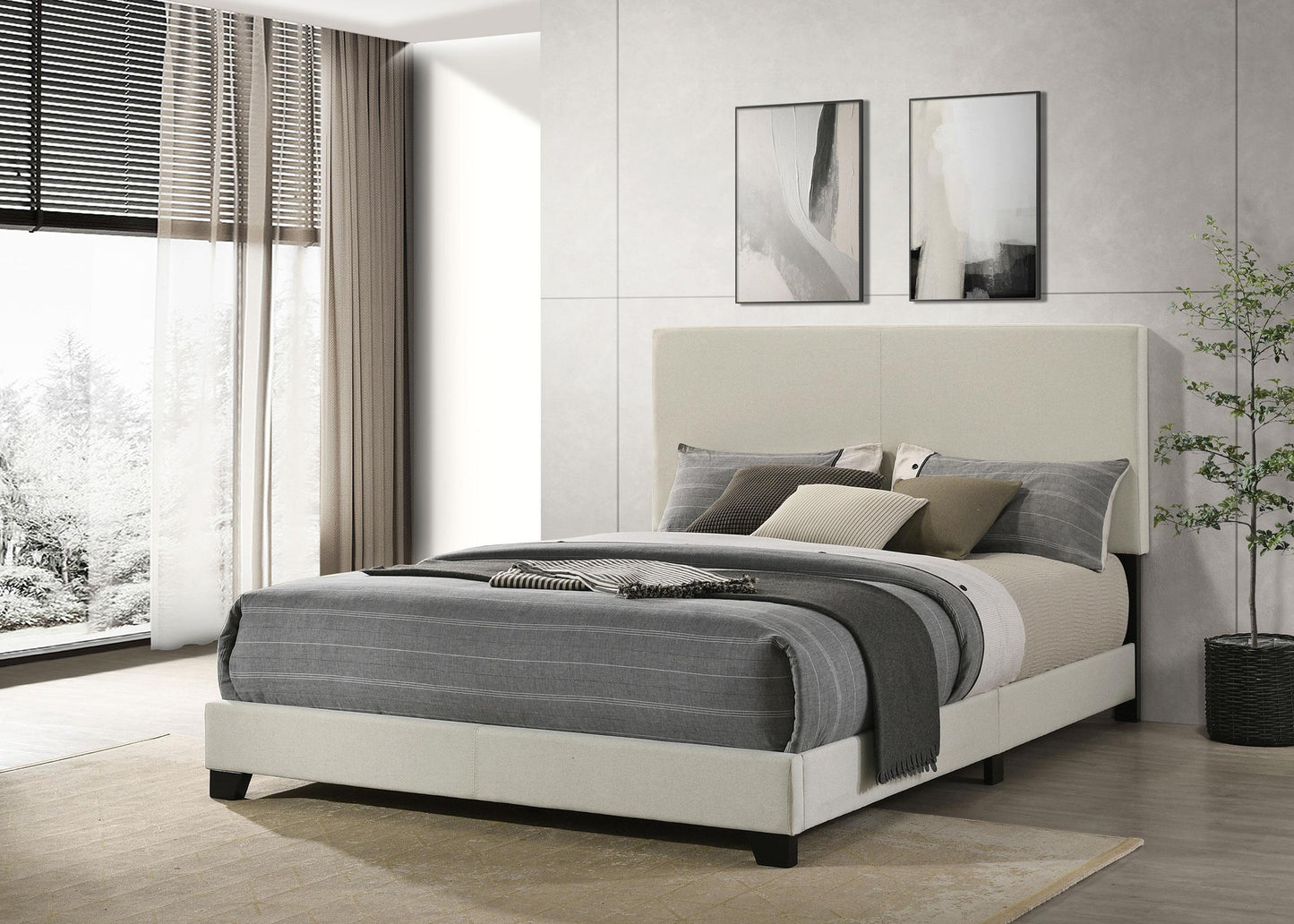 Dorian Queen Bed - Cream