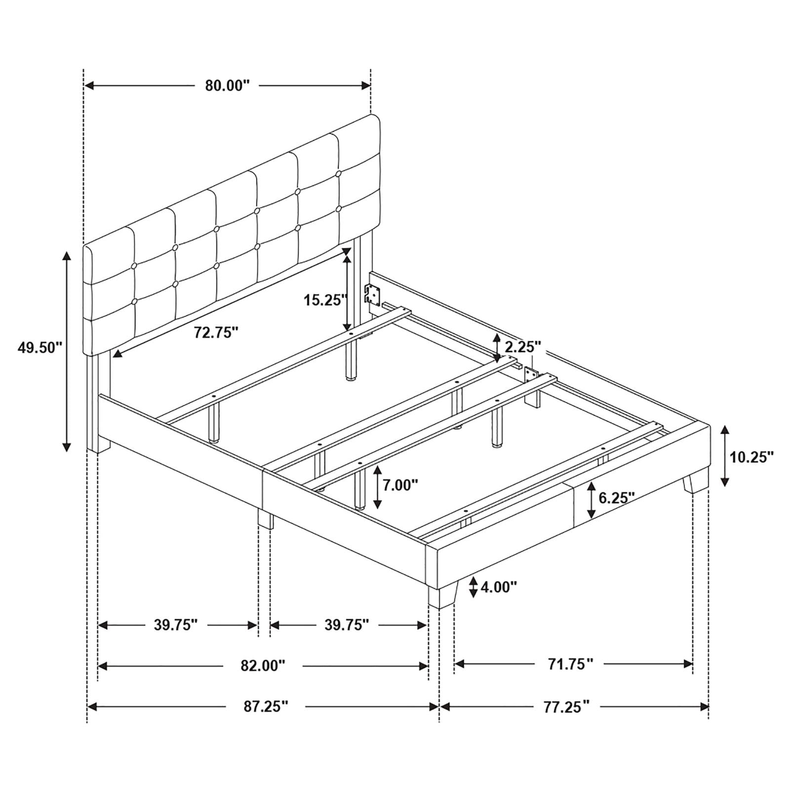 Mapes Bed in Charcoal