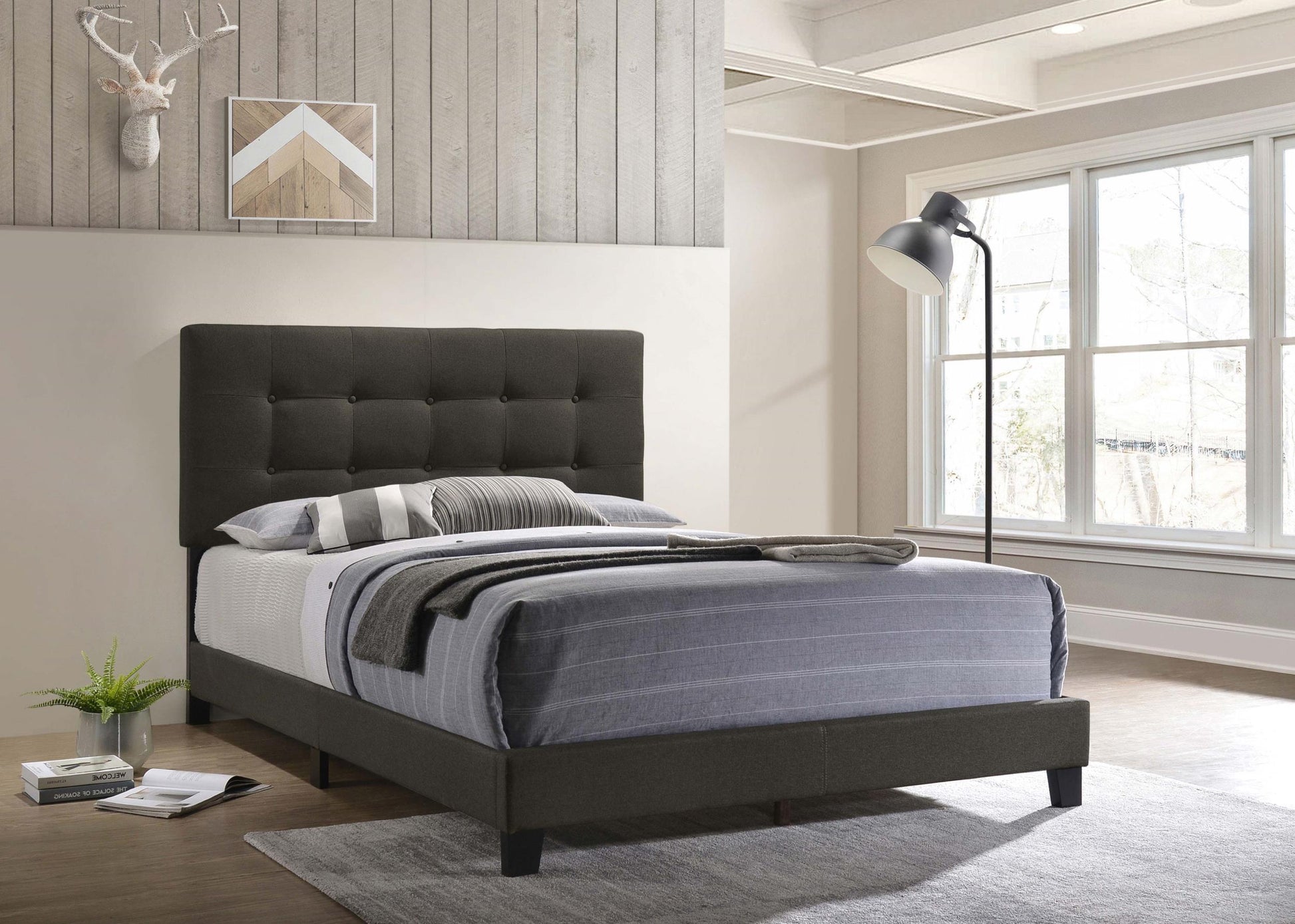 Mapes Bed in Charcoal