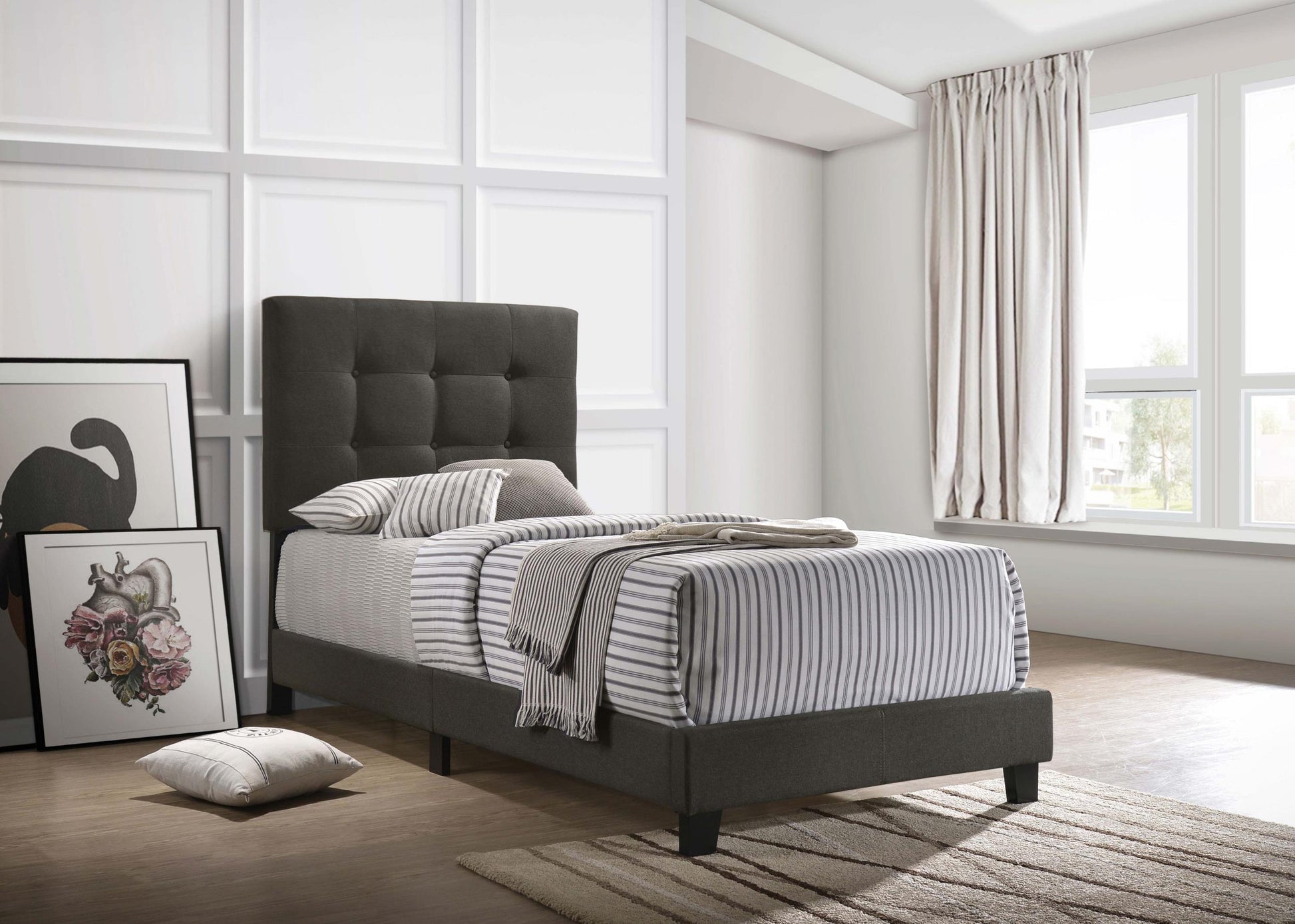 Mapes Bed in Charcoal