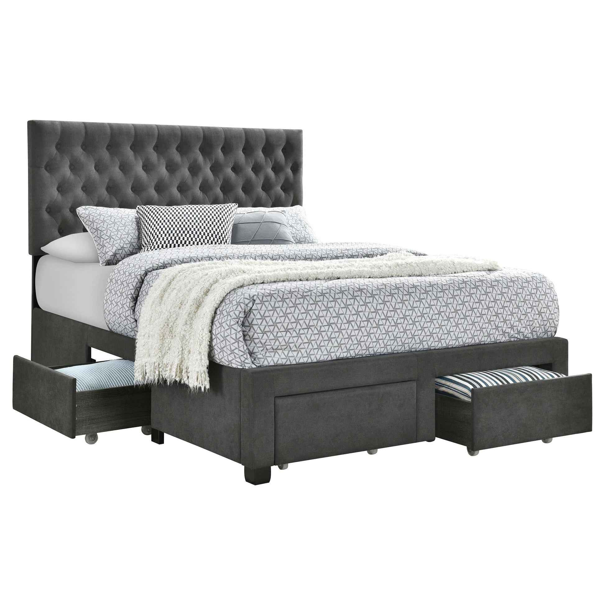 Soledad E King Bed - Grey