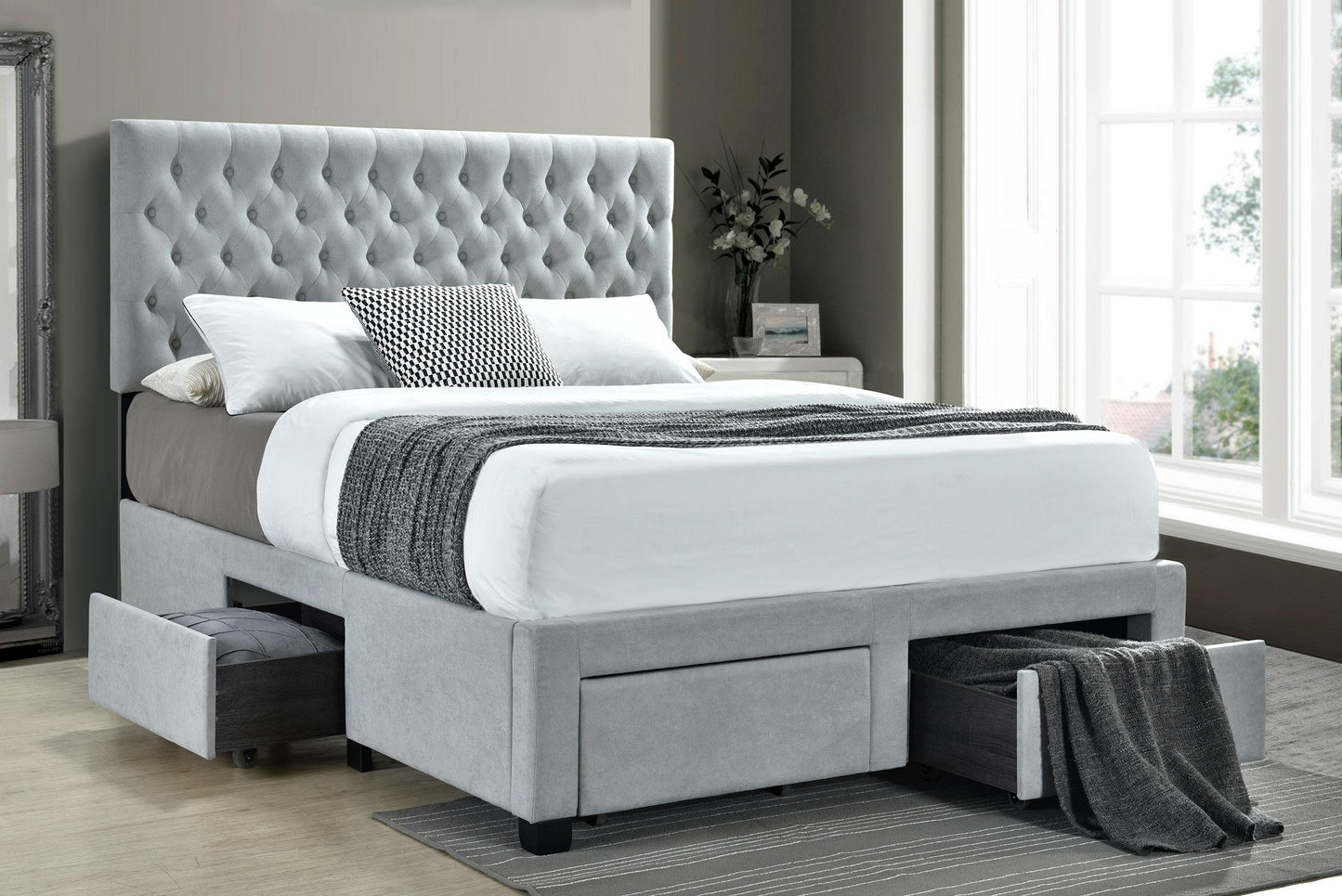 Soledad Full Bed - Light Grey