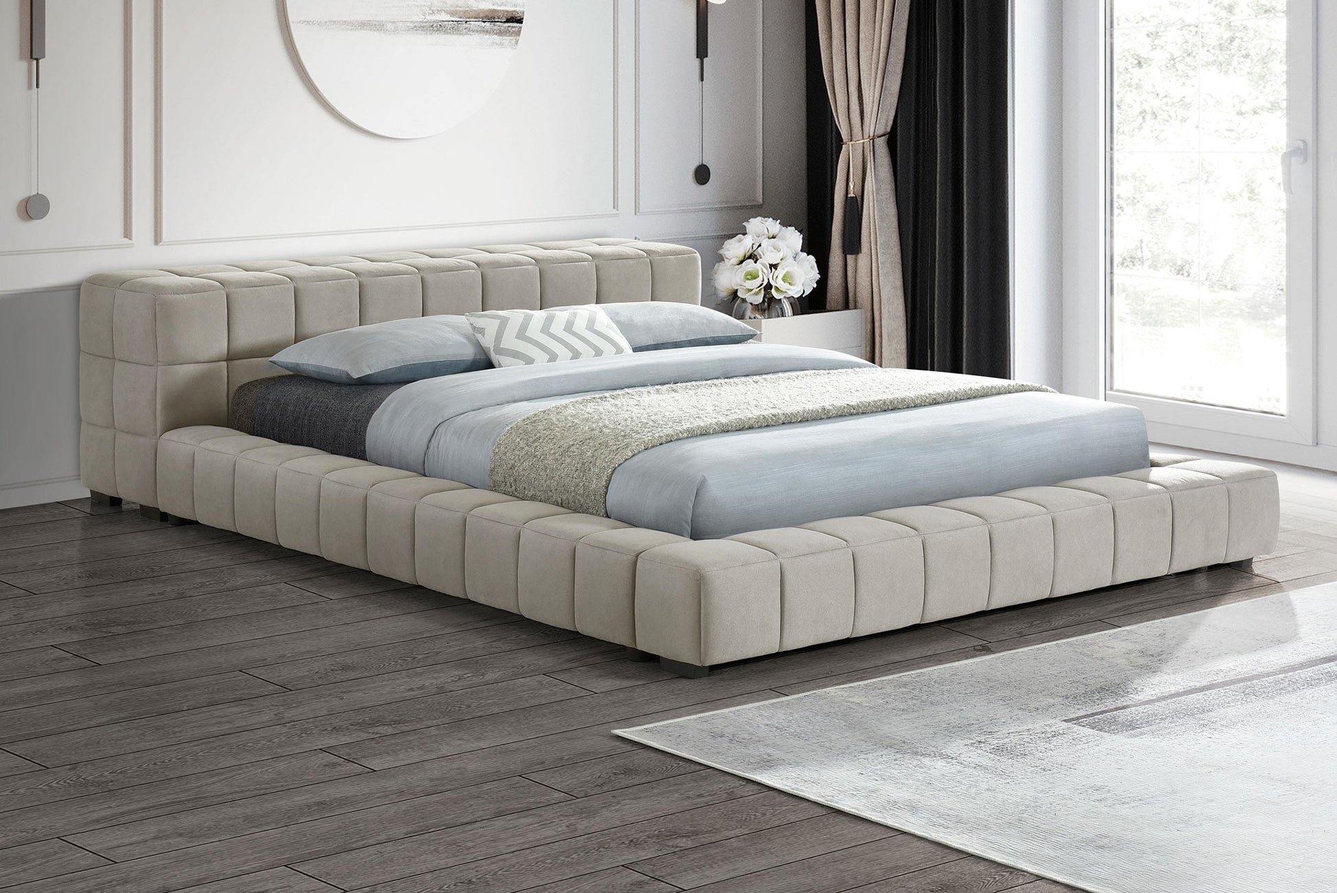 Trinity Full Bed - Light Taupe