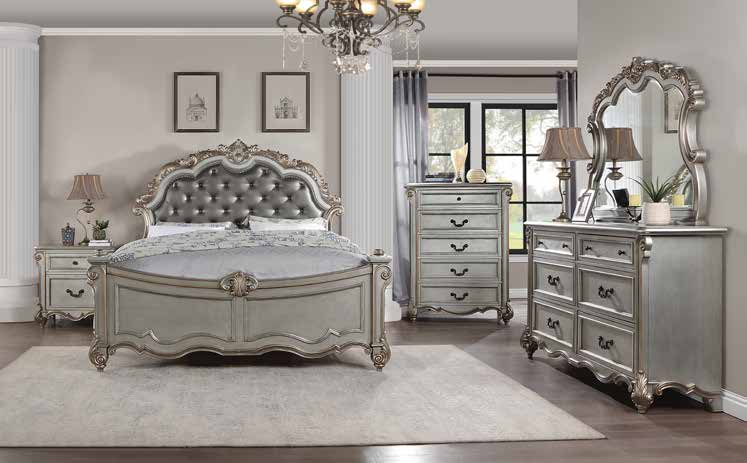 B721 Antique Silver Bedroom Set