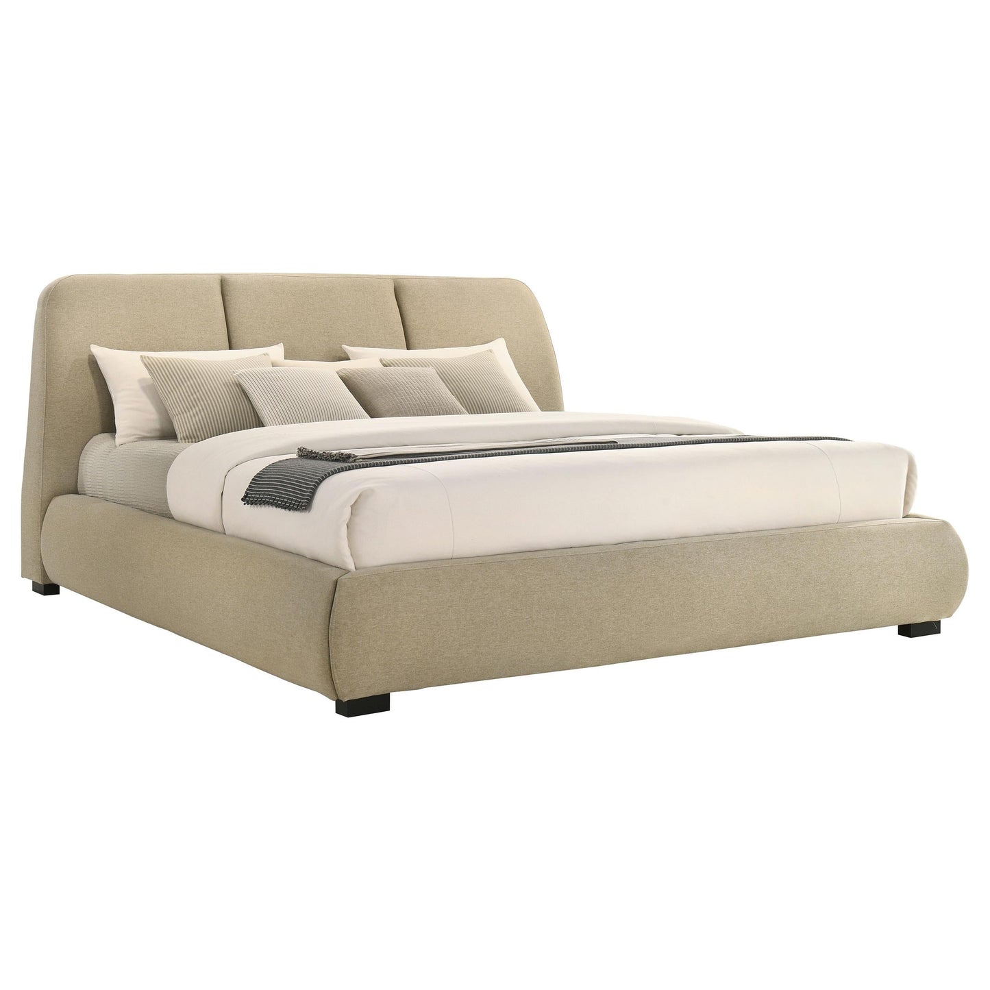 Mokena E King Bed - Light Brown
