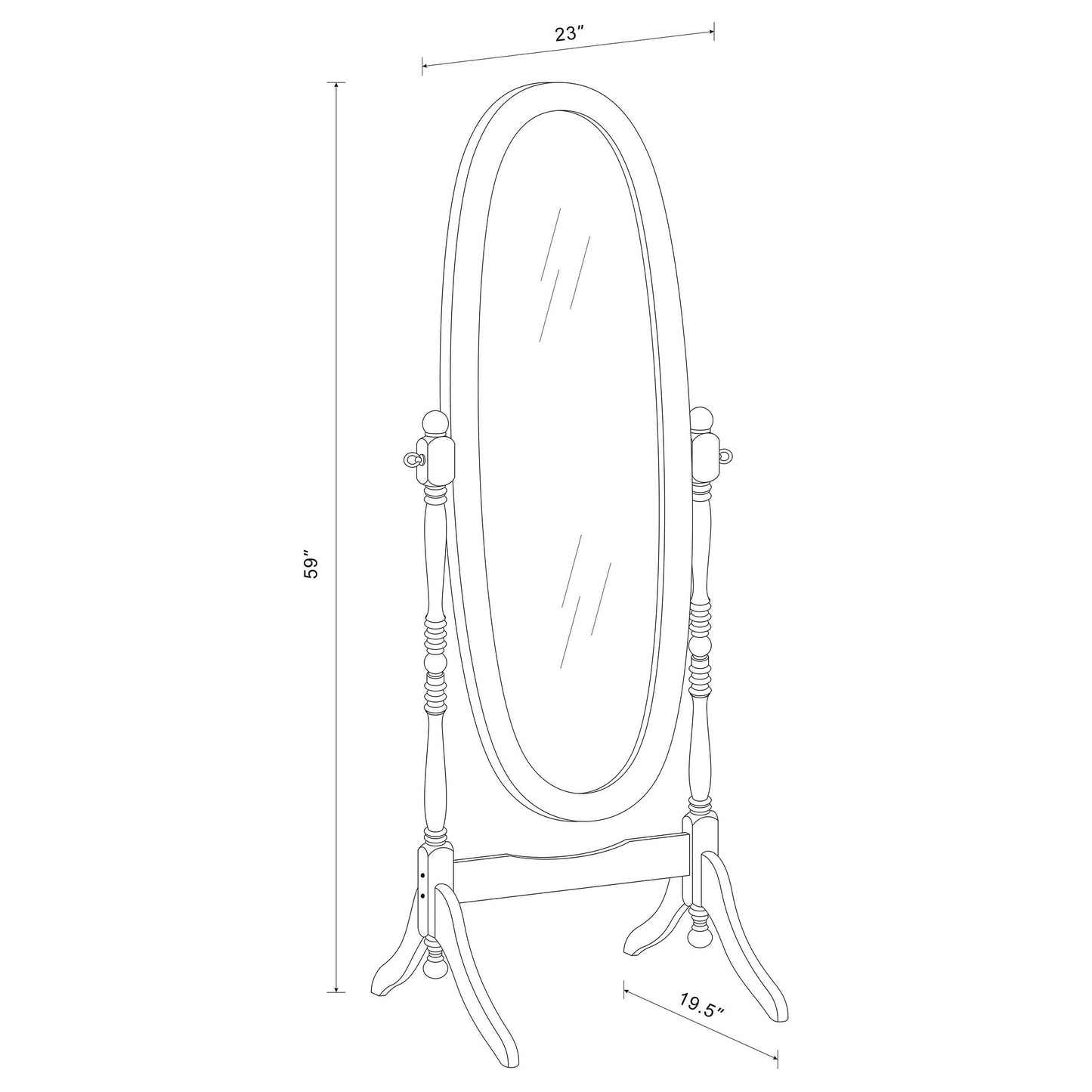 Foyet Cheval Mirror - Merlot