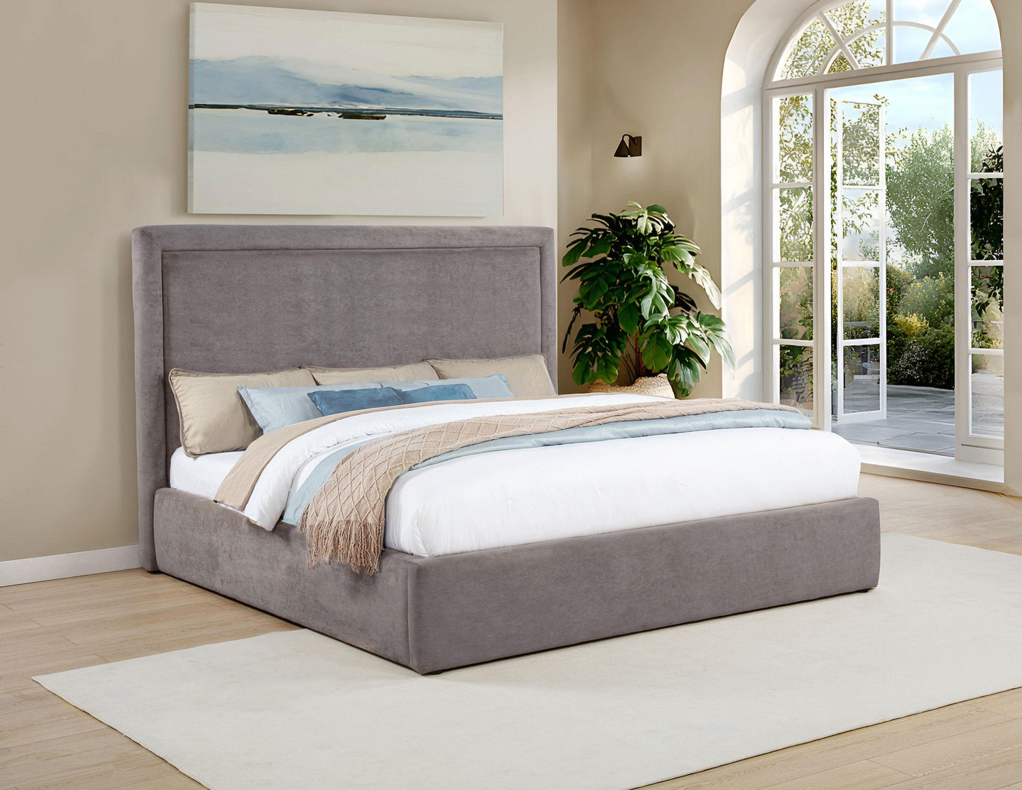 Lawson E King Bed - Mushroom