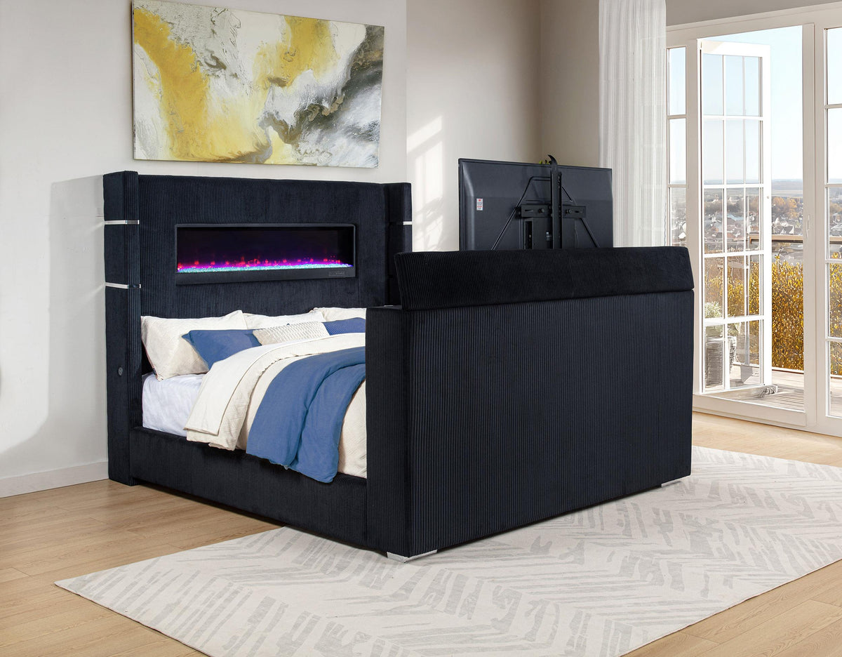 Tisdall E King Bed in Black - Coaster Furniture
