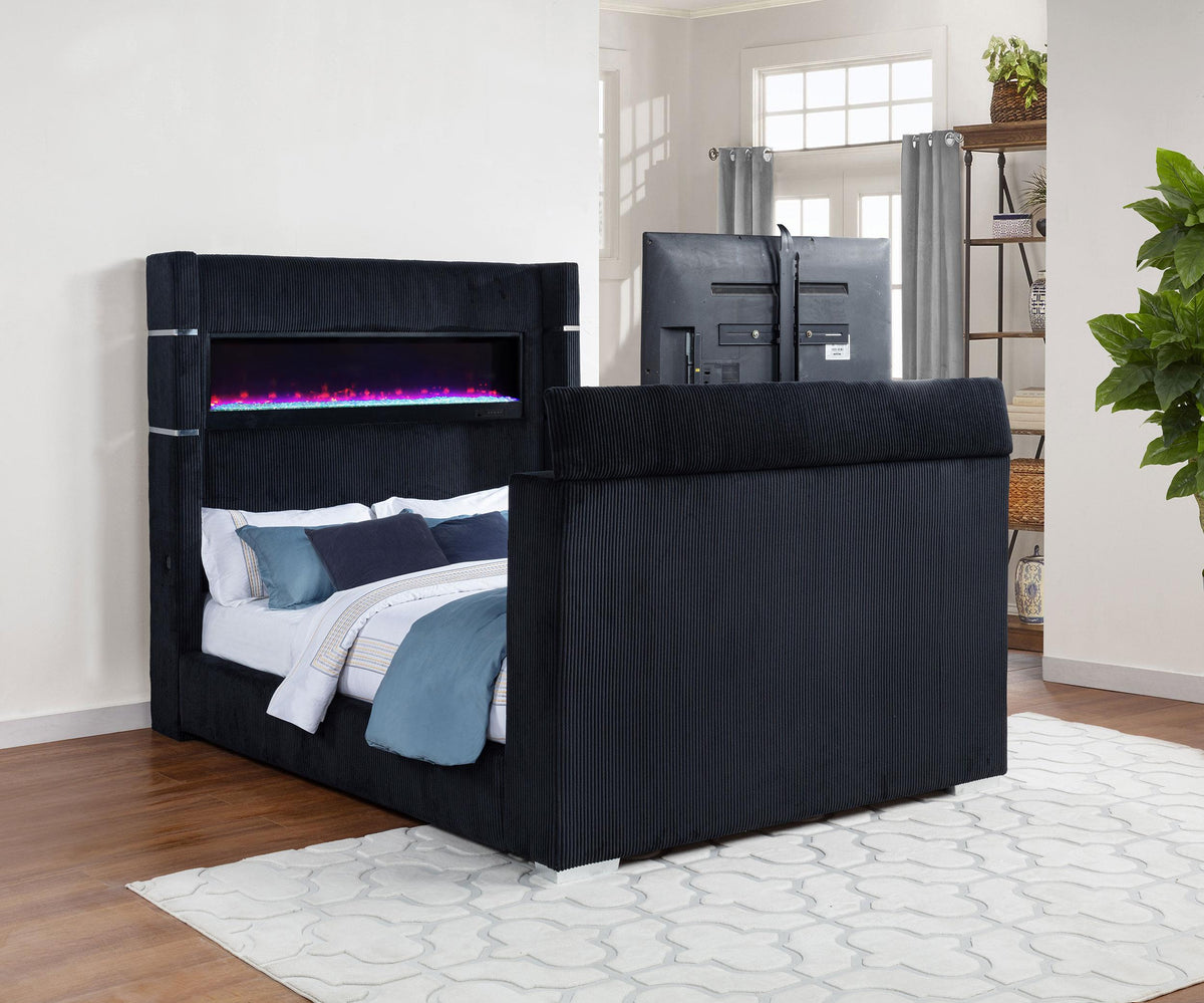 Tisdall Queen Bed in Black - Coaster Furniture