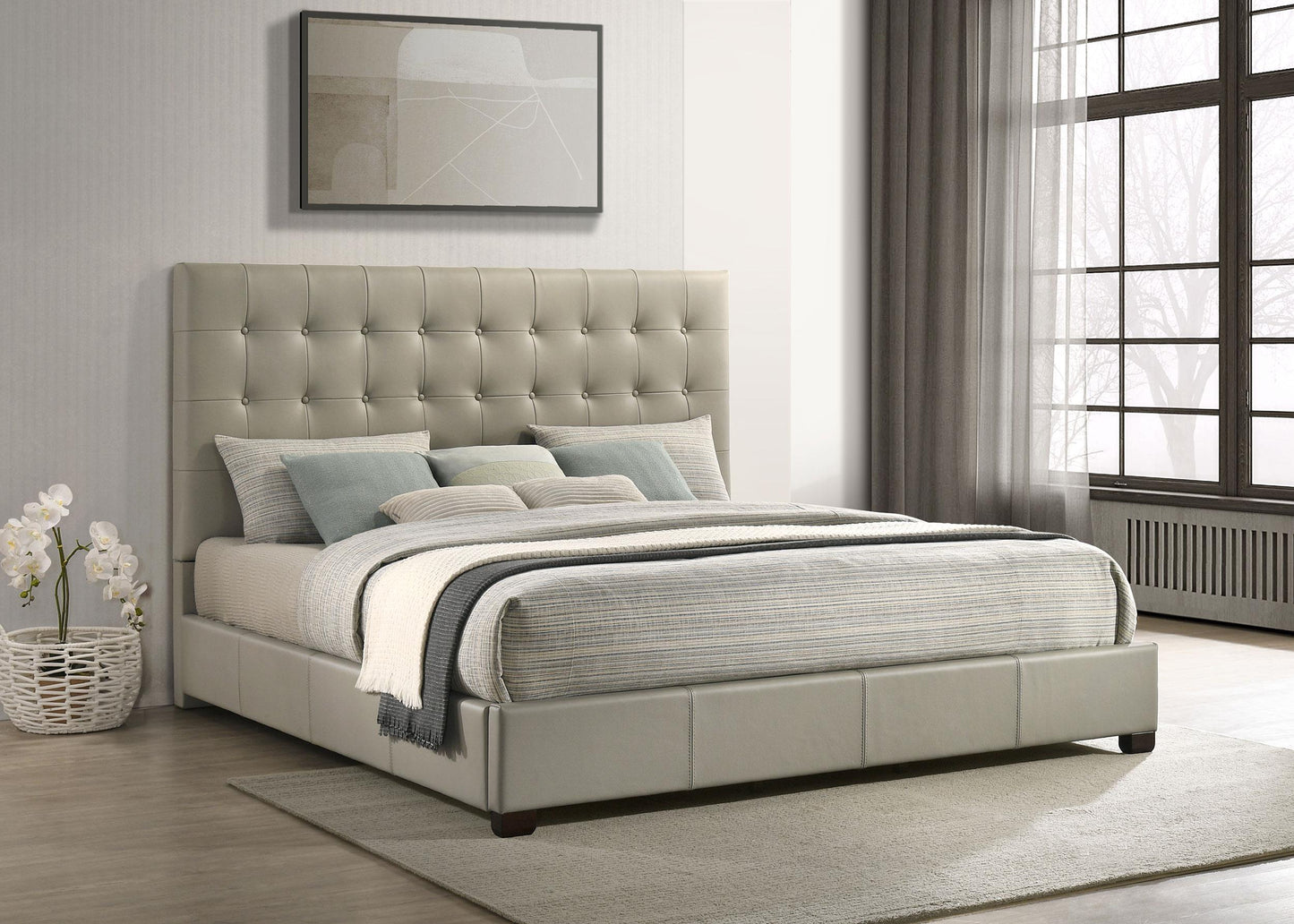 Medley E King Bed - Tan