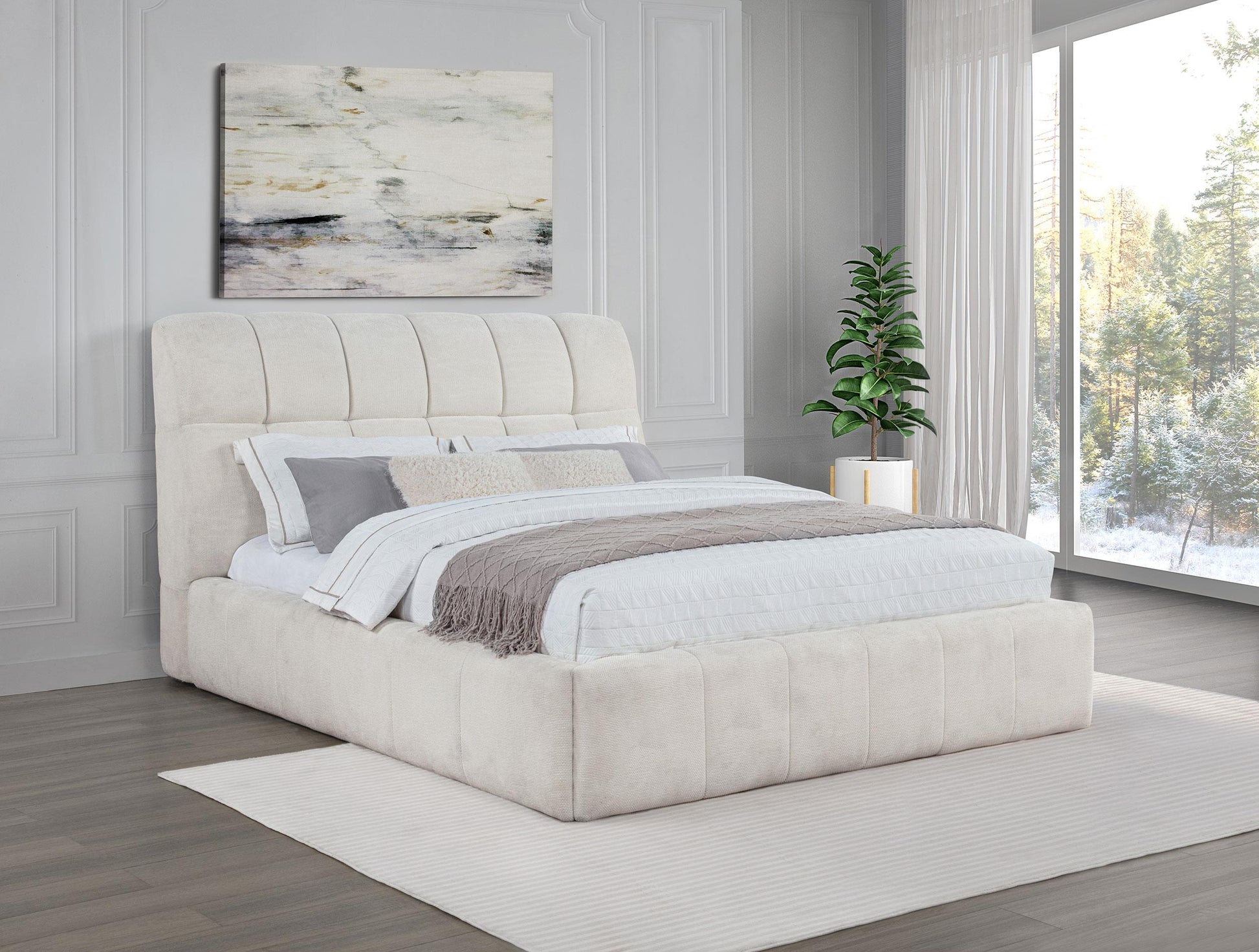 Nollet Queen Bed - Cream