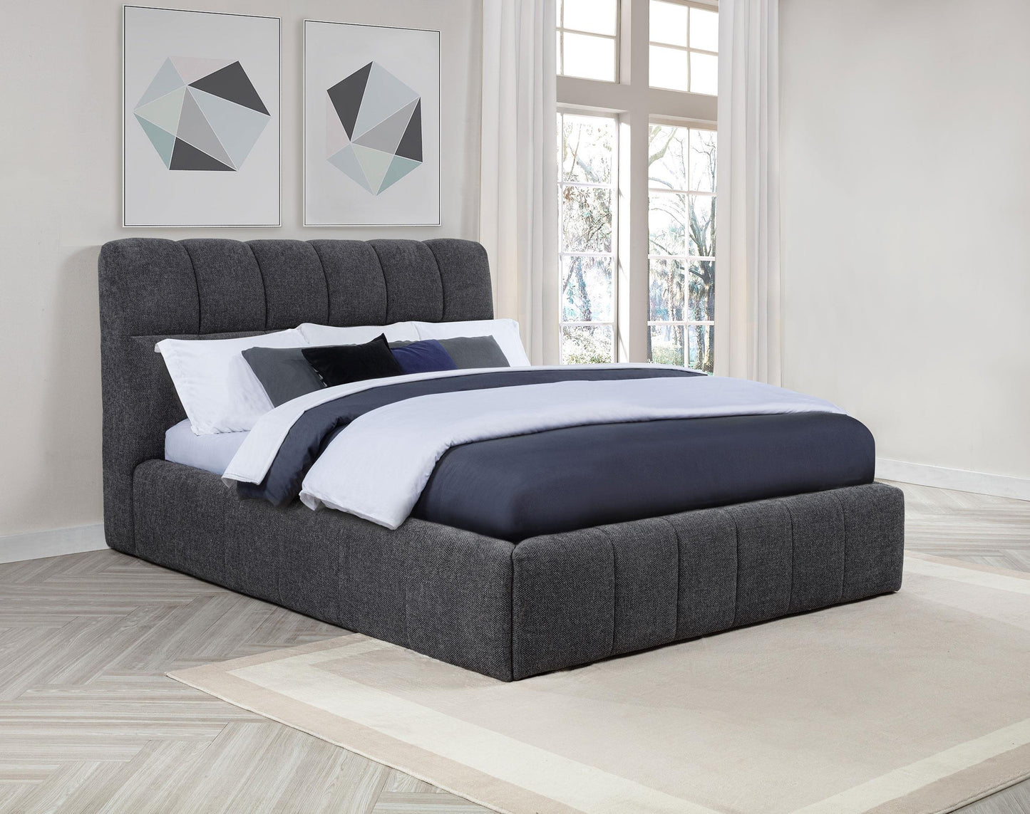 Nollet Queen Bed - Grey