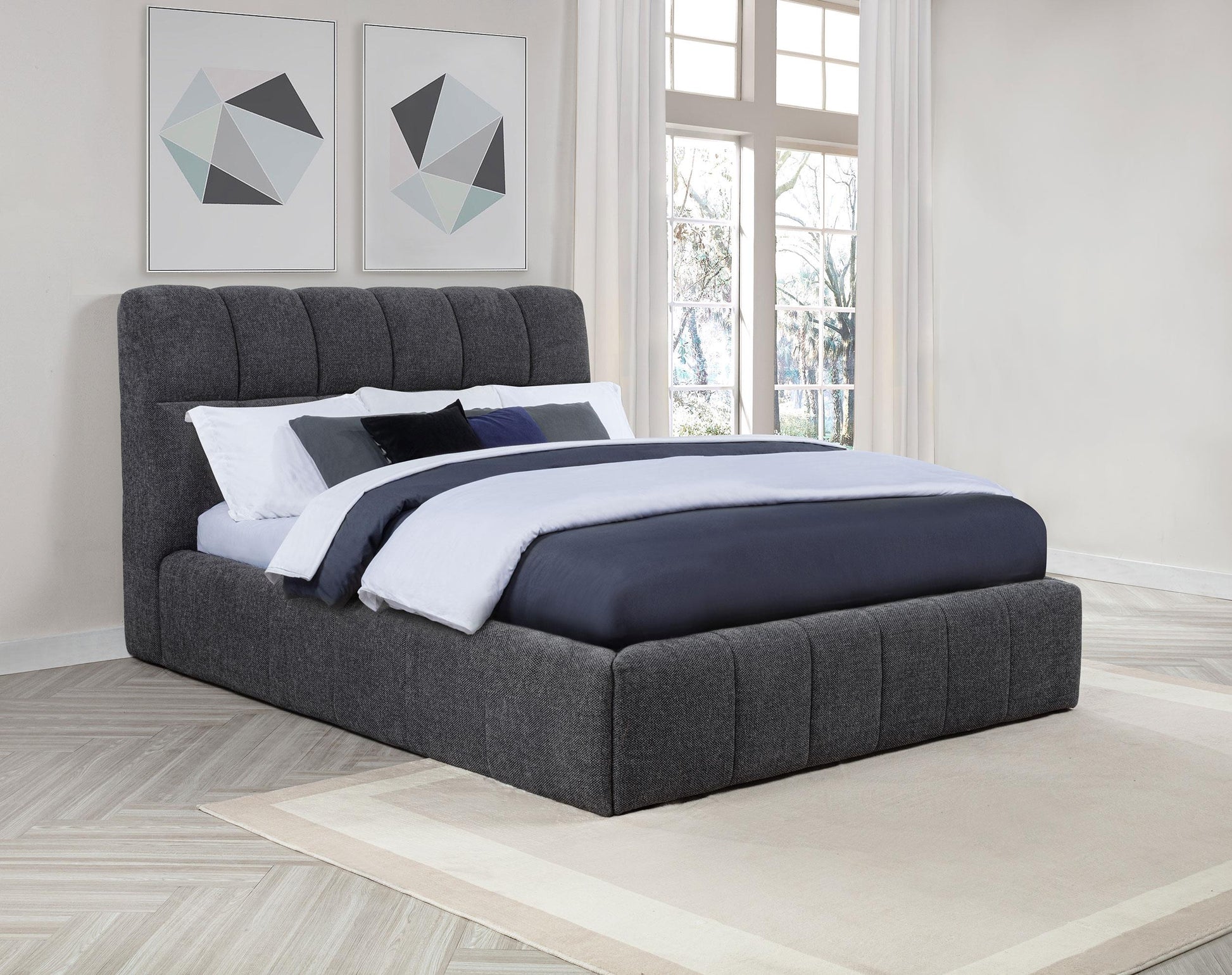 Nollet Queen Bed - Grey