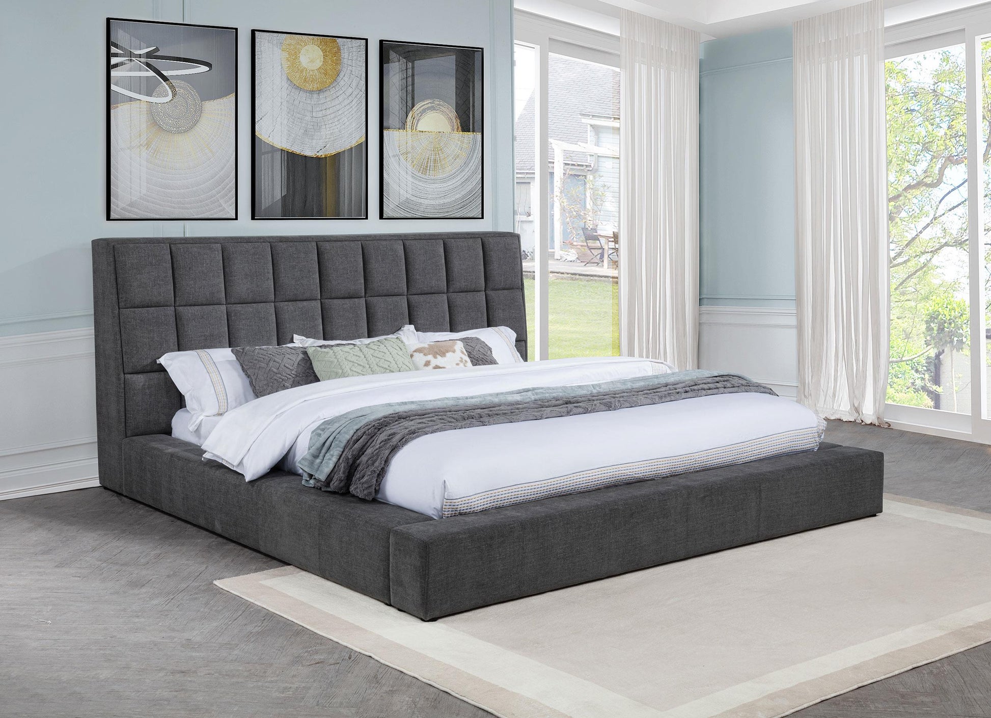 Dreux E King Bed - Grey