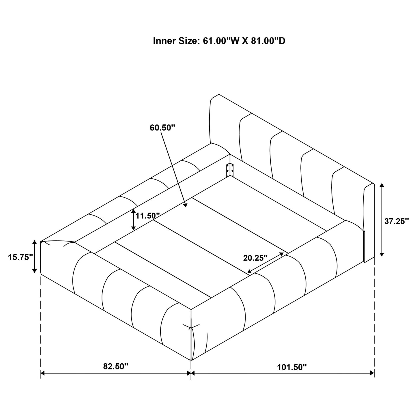 Wilshire Bed in Grey