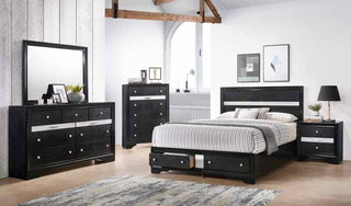 B3700 80” Black Bedroom Set 64”