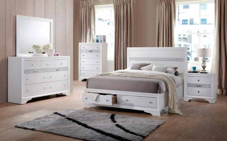 B3701 80” White Bedroom Set 64”