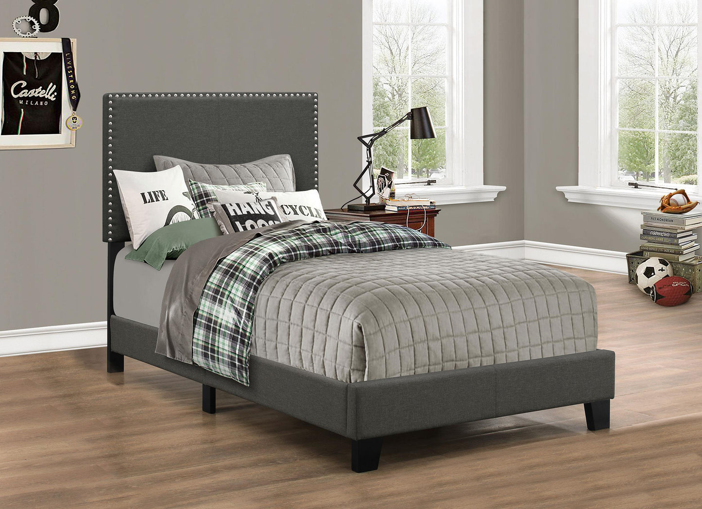Boyd Twin Bed - Charcoal