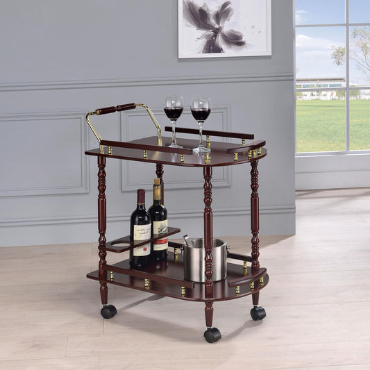 Palmer Bar Cart in Merlot - Coaster Furniture