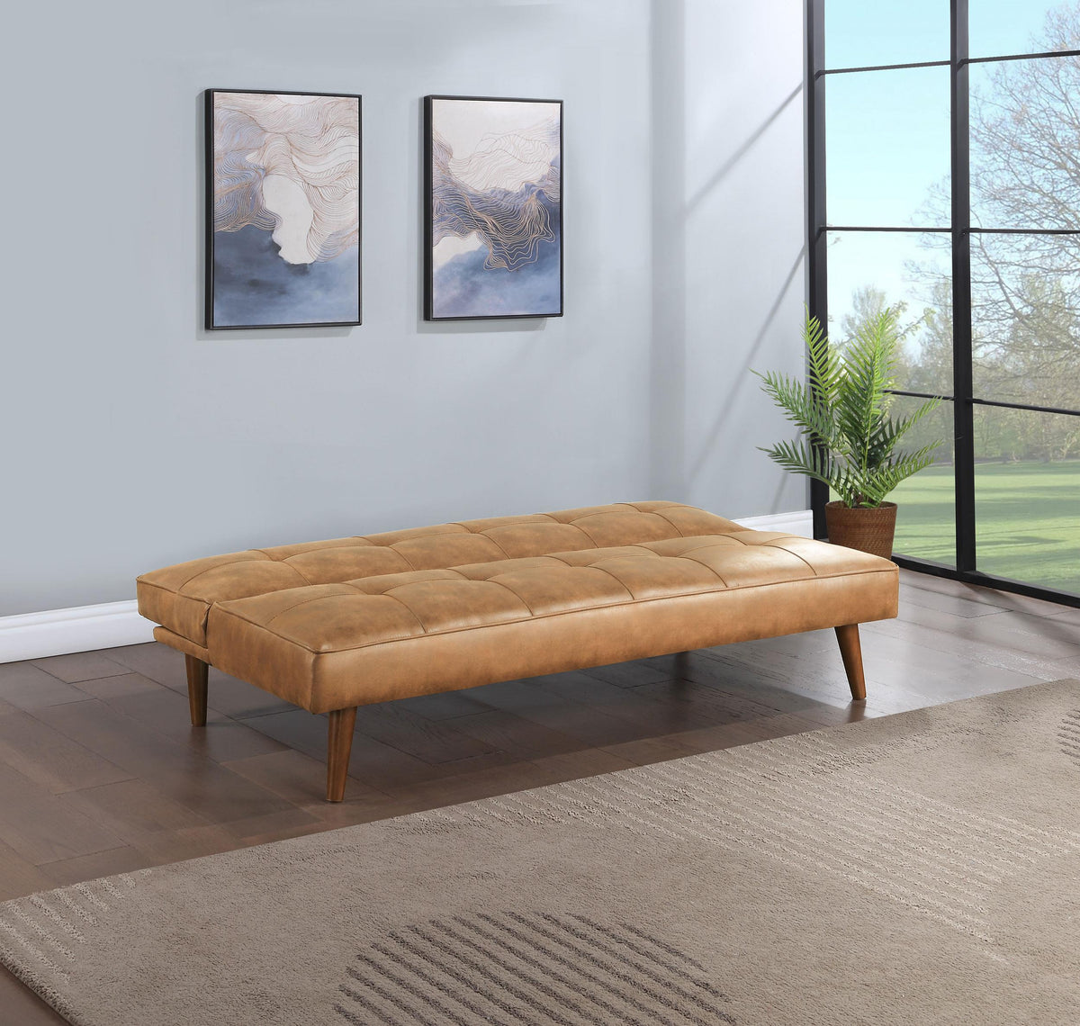 Jenson Sofa Bed in Saddle Brown - Coaster Furniture