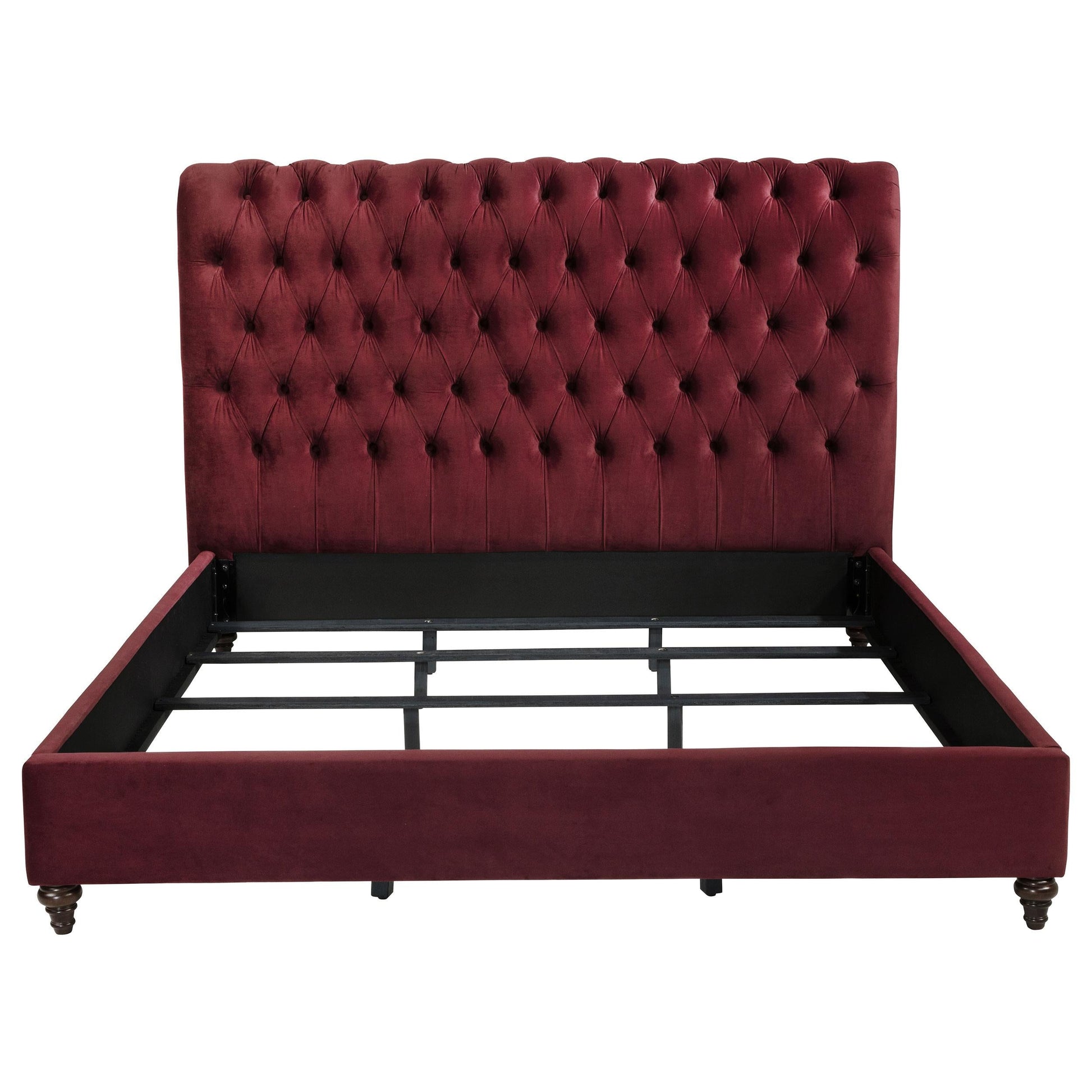 Devon E King Bed - Wine Red