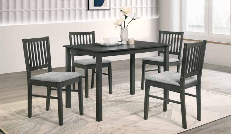 D016 Grey Table and 4 Chairs Dining Set