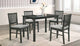 D016 Grey Table and 4 Chairs Dining Set