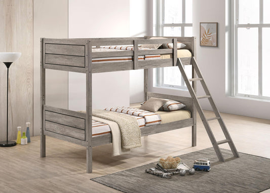 Ryder T/T Bunk Bed in Weathered Taupe - Coaster Furniture