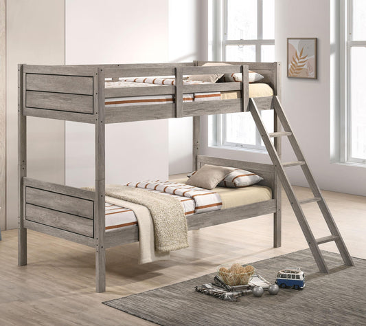Ryder T/T Bunk Bed in Weathered Taupe - Coaster Furniture