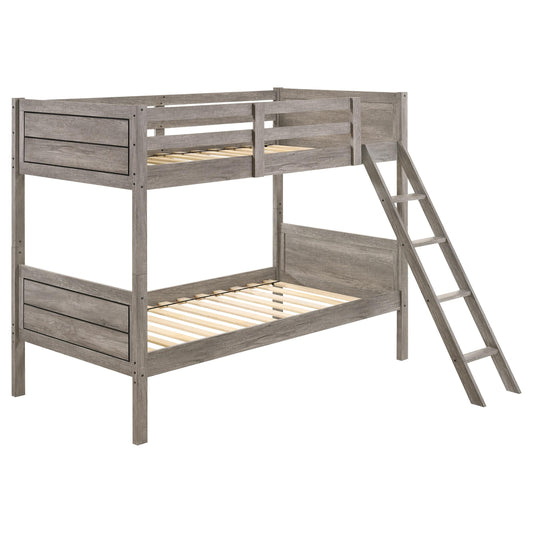 Ryder T/T Bunk Bed in Weathered Taupe - Coaster Furniture