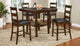 D117 Walnut Brown Finish Counter Height Dining Set
