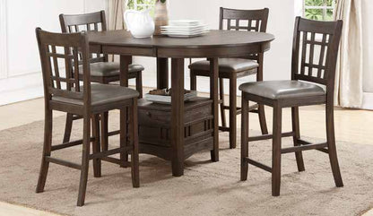 D122 Washed Grey Oak Counter Height Table Dining Set